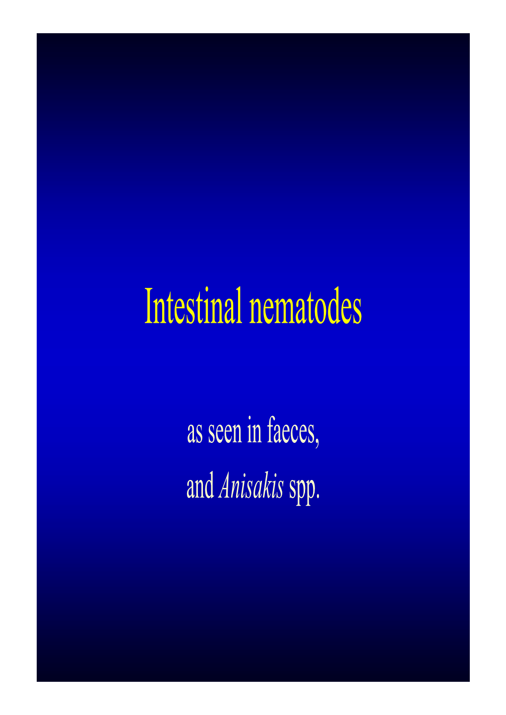 Intestinal Nematodes