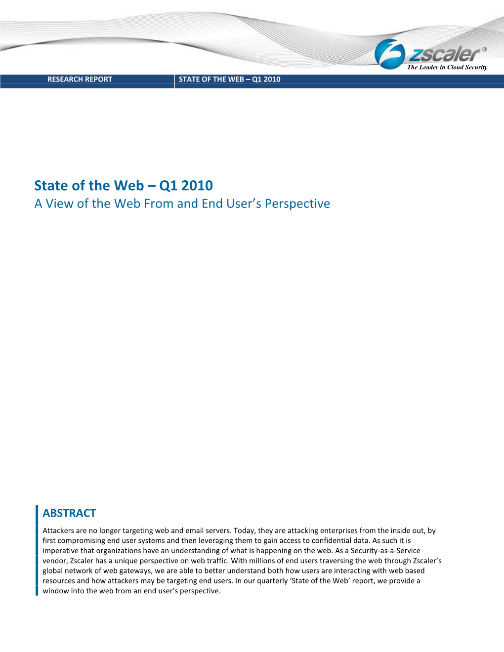 State of the Web – Q1 2010