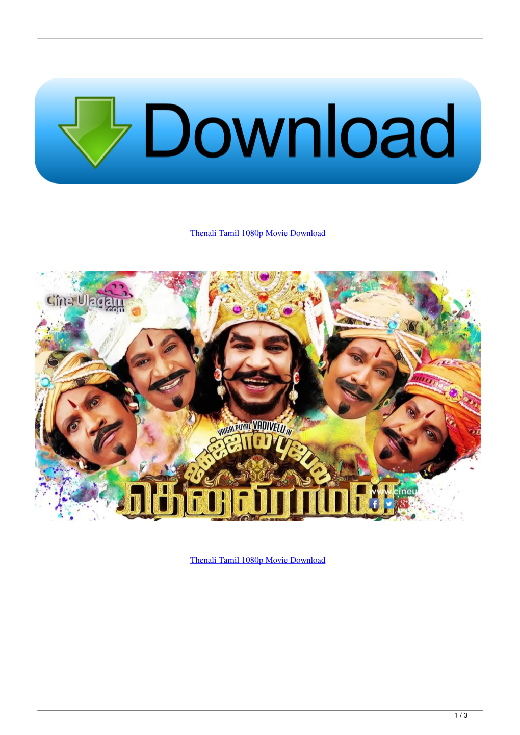 Thenali Tamil 1080P Movie Download