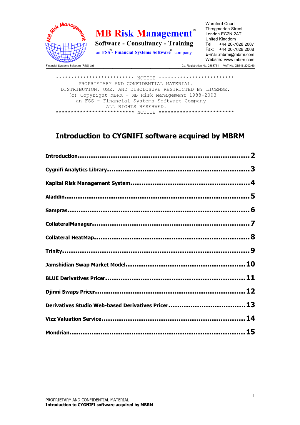 Introduction to CYGNIFI Software Acquired by MBRM