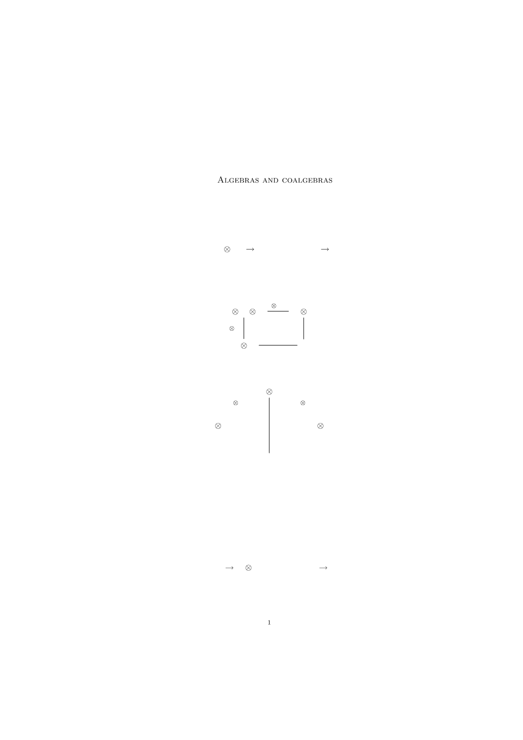 HOPF ALGEBRAS 1. Algebras and Coalgebras 1.1. Algebras. We Start by Formulating a Familiar Definition in a Possibly Unfa- Miliar