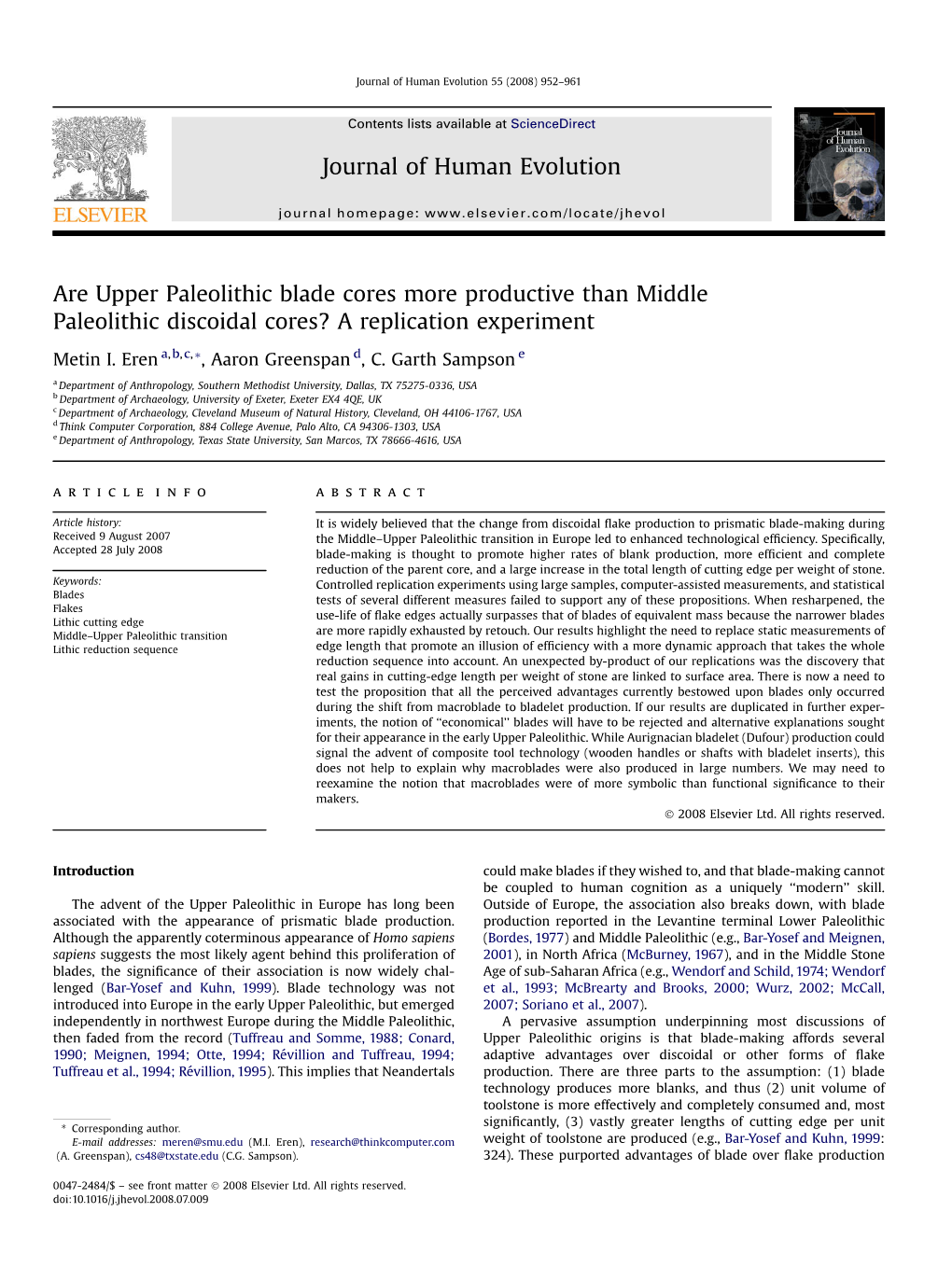 Are Upper Paleolithic Blade Cores More Productive Than Middle Paleolithic Discoidal Cores? a Replication Experiment