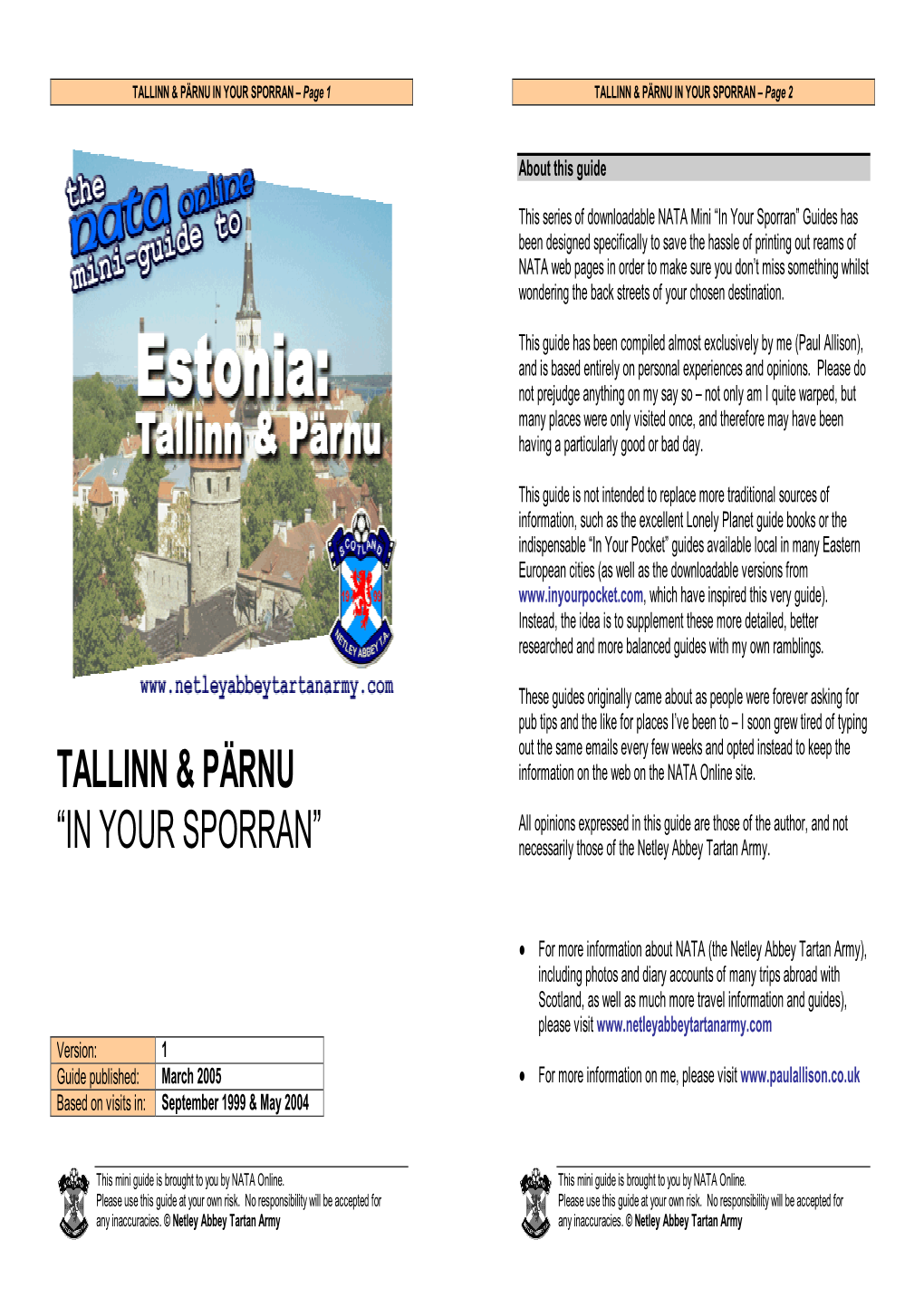 Estonia in Your Sporran
