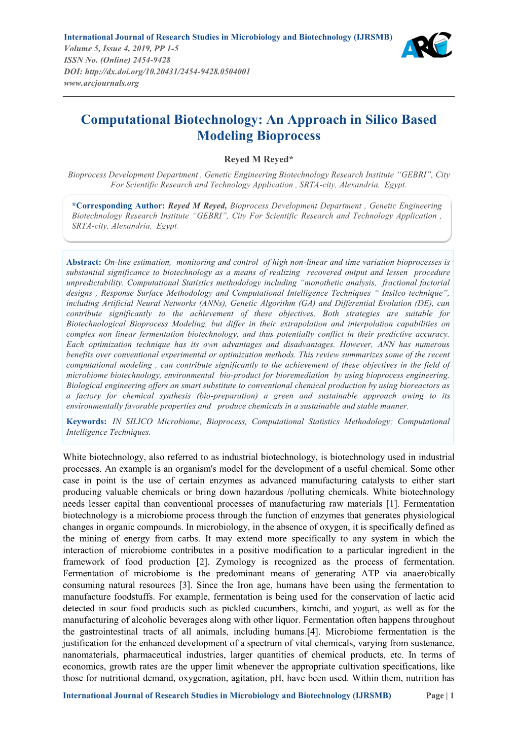 Computational Biotechnology: an Approach in Silico Based Modeling Bioprocess