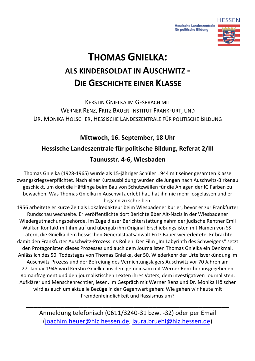 Thomas Gnielka: Als Kindersoldat in Auschwitz - Die Geschichte Einer Klasse