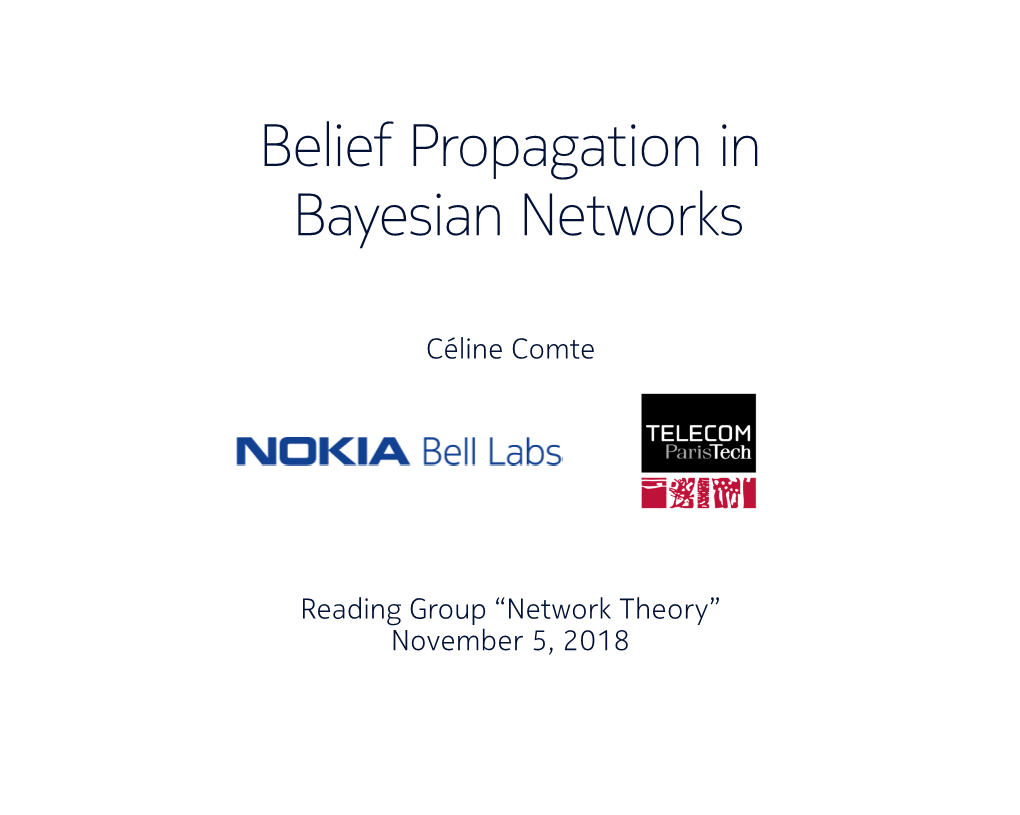 Belief Propagation in [.1Cm] Bayesian Networks