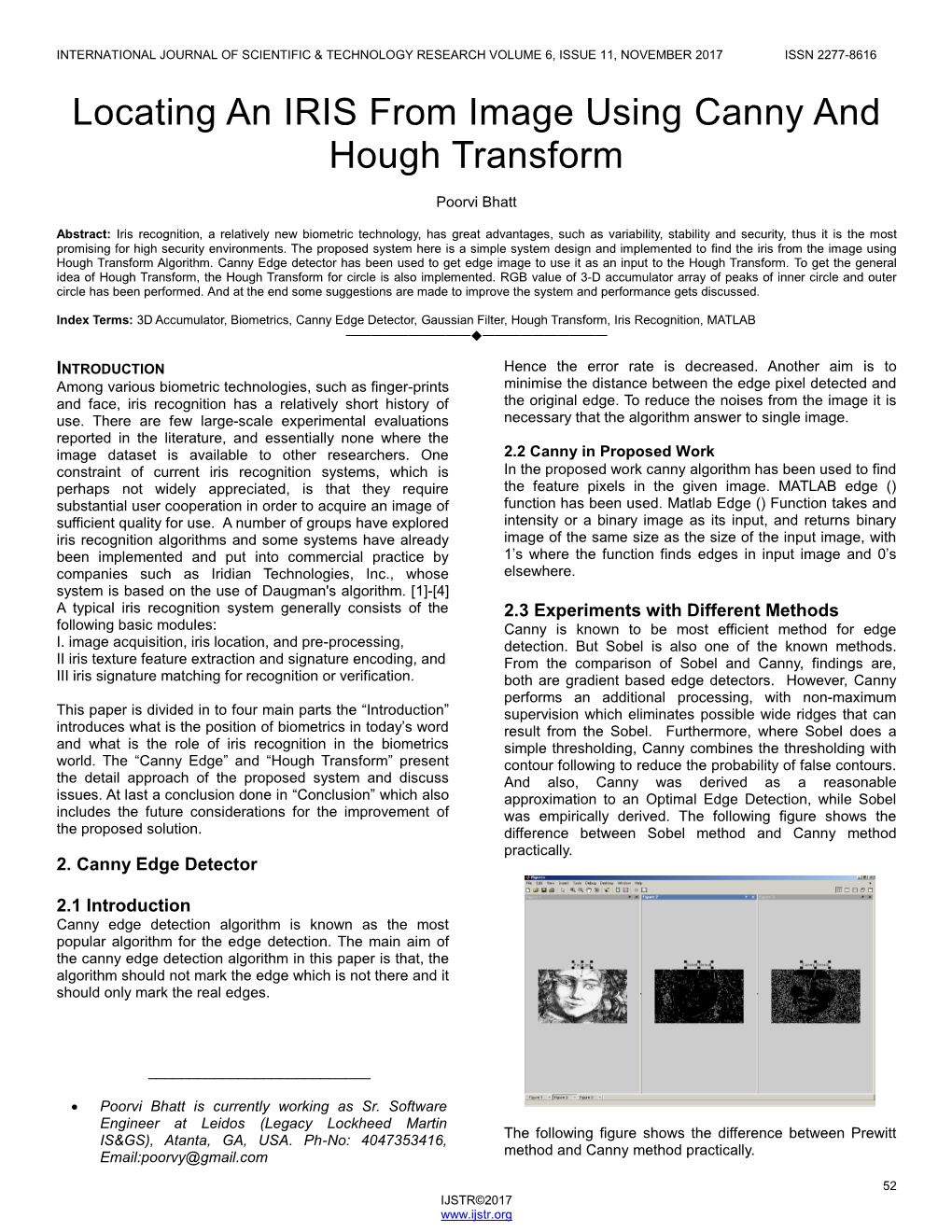 Locating an IRIS from Image Using Canny and Hough Transform