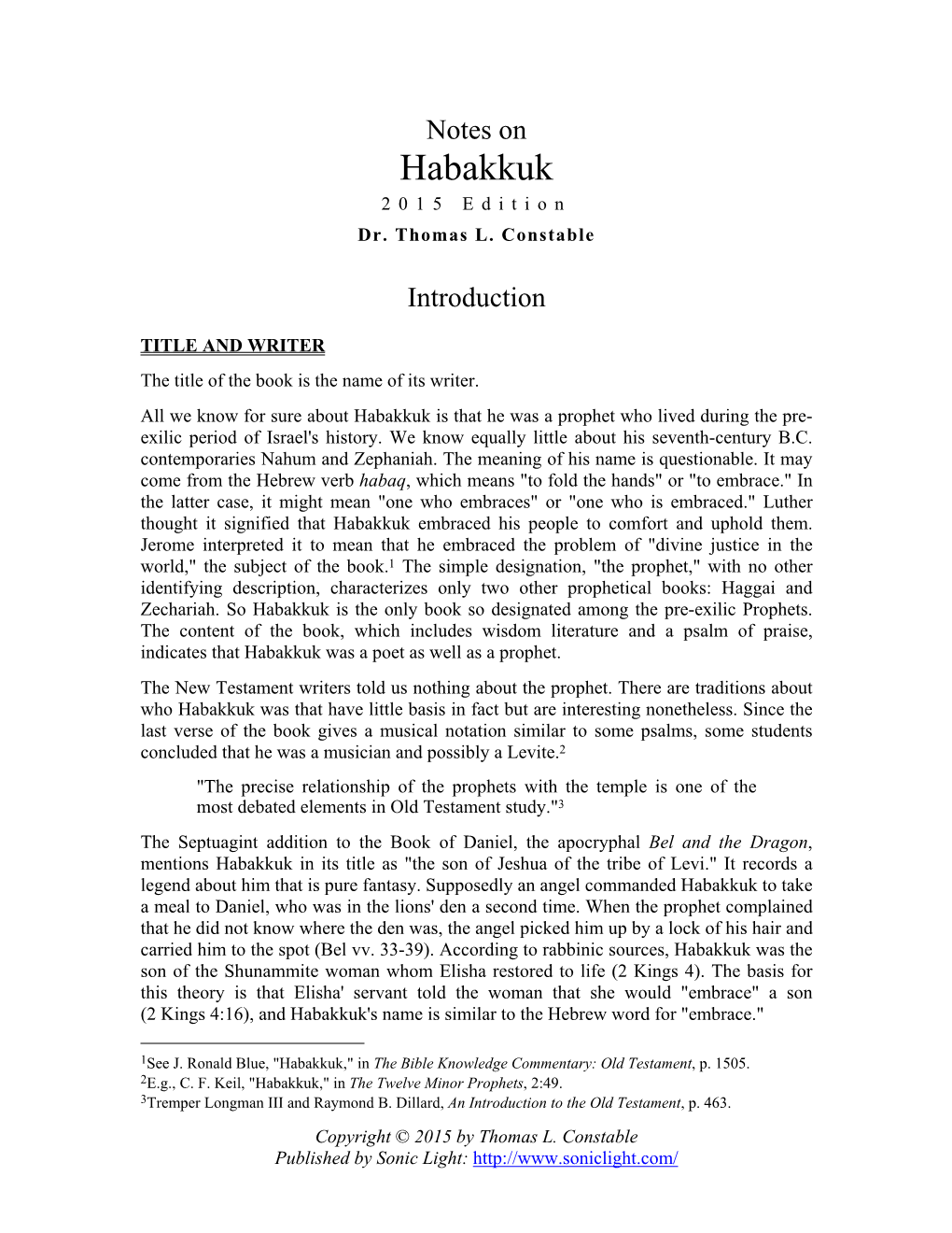 Habakkuk 2015 Edition Dr