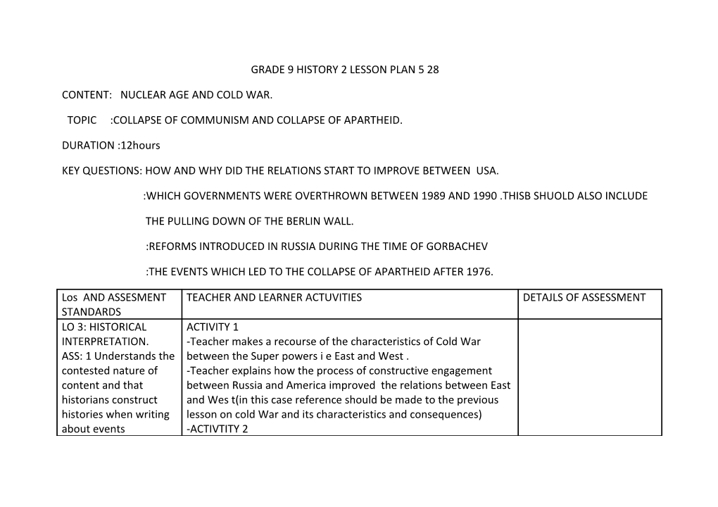 Grade 9 History 2 Lesson Plan 5 28