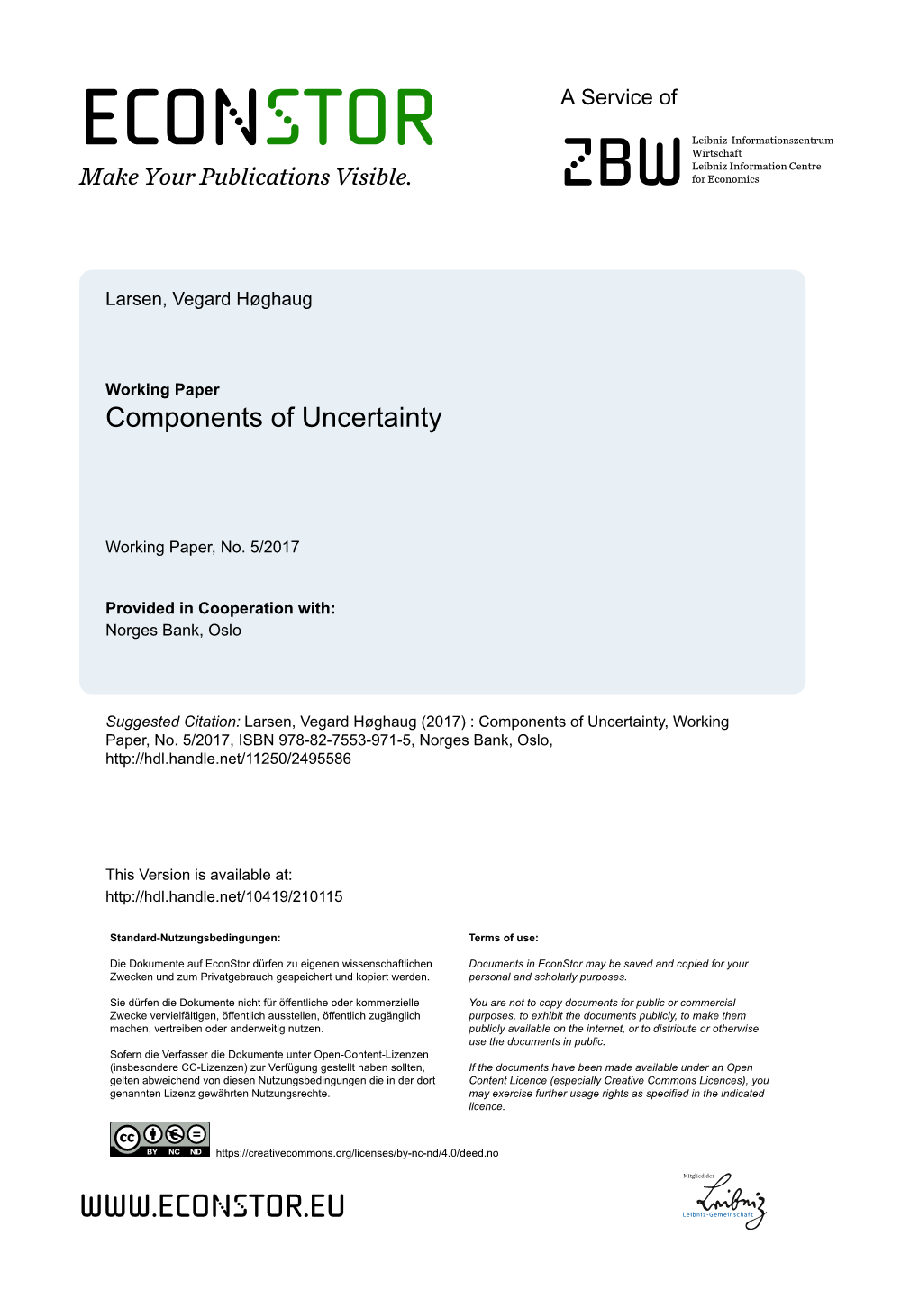 Components of Uncertainty
