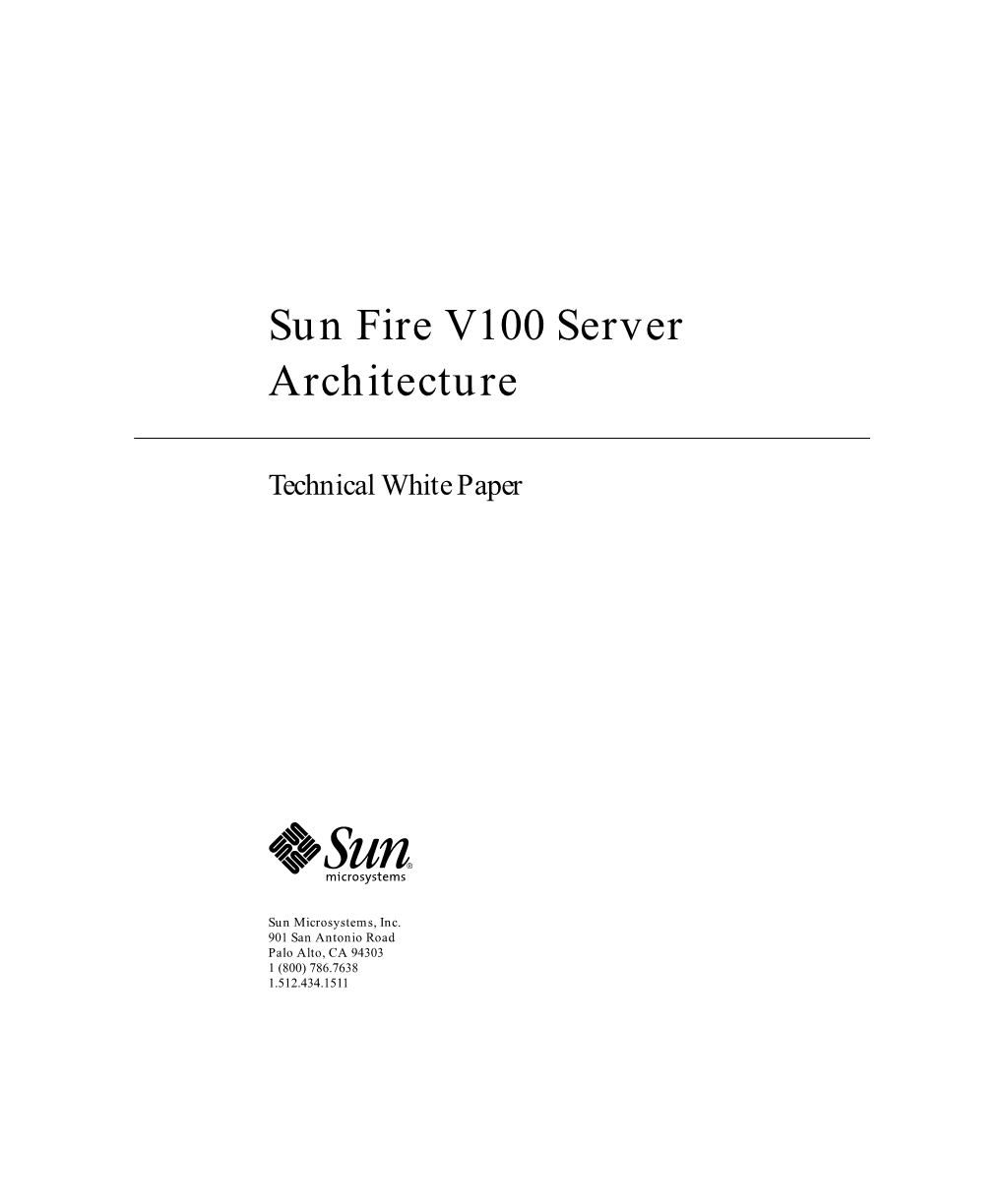 Sun Fire V100 Server Architecture