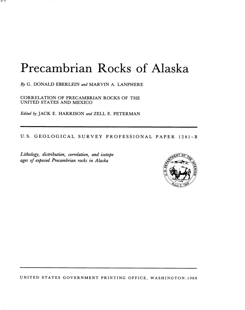 Precambrian Rocks of Alaska