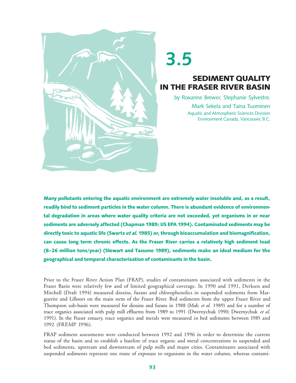 Sediment Quality in the Fraser River Basin