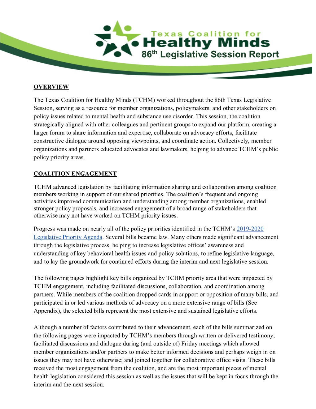 86Th Legislative Session Report