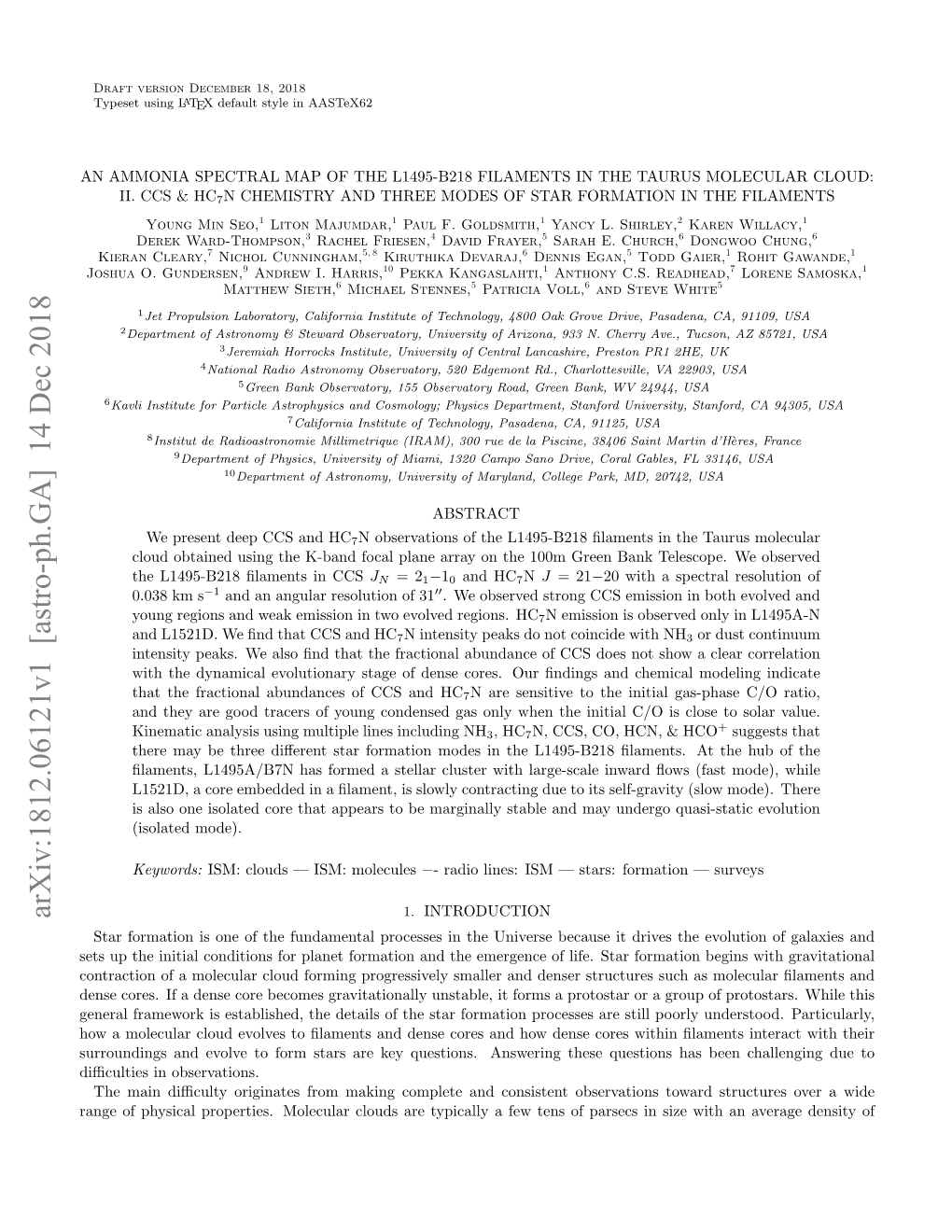 Arxiv:1812.06121V1 [Astro-Ph.GA] 14 Dec 2018 1