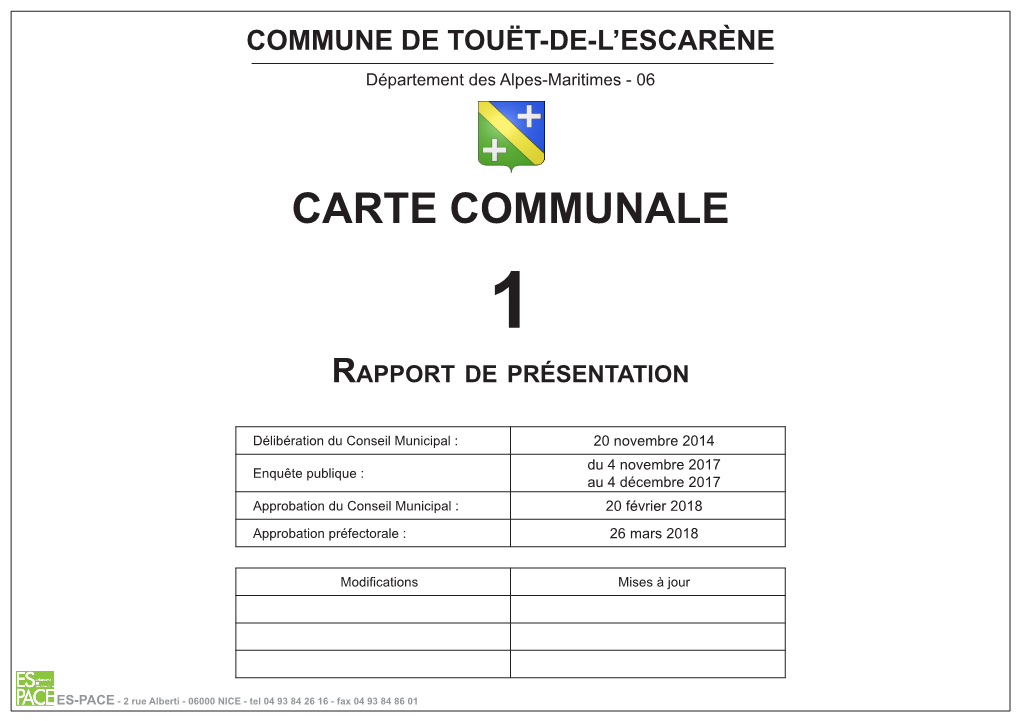 CARTE COMMUNALE 1 Rapport De Présentation
