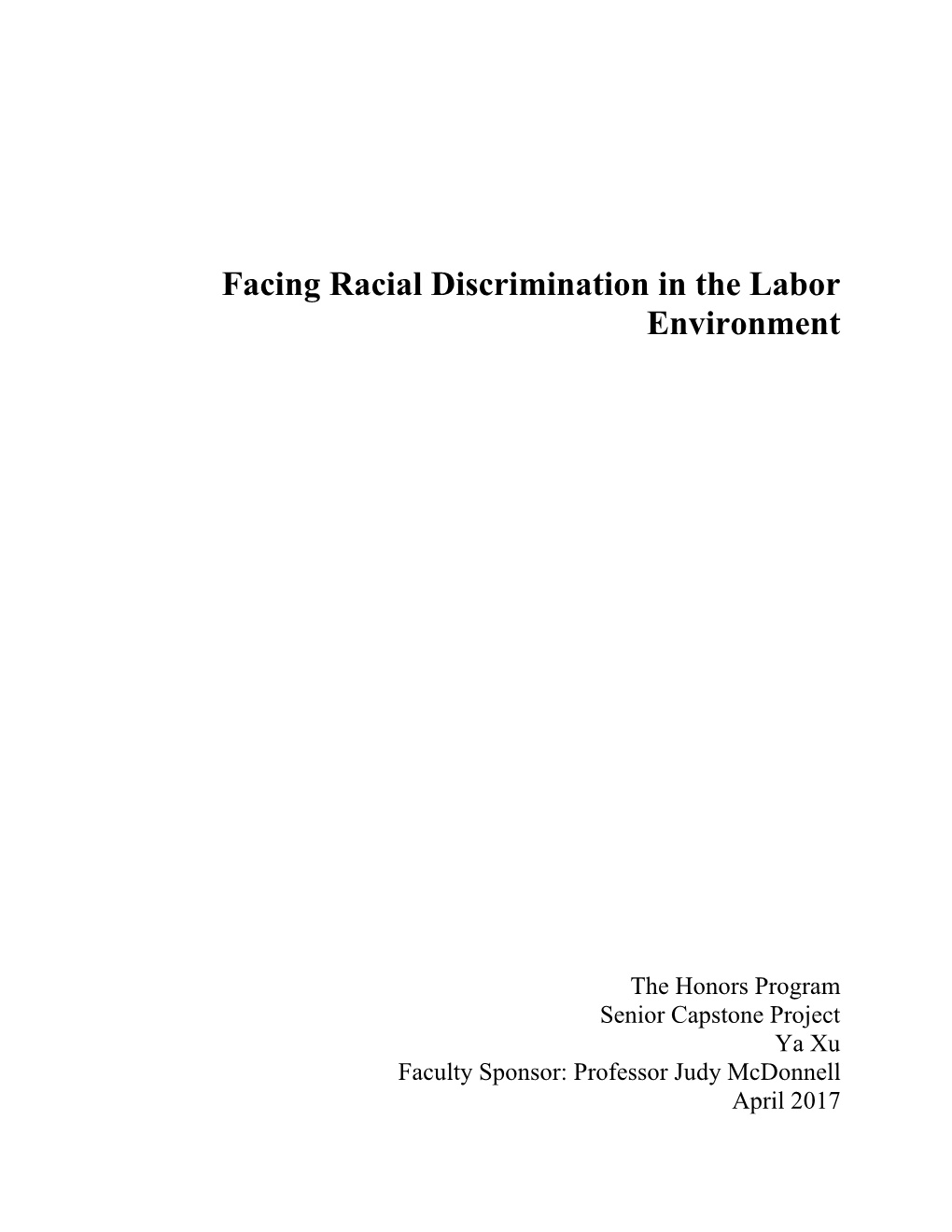 Facing Racial Discrimination in the Labor Environment