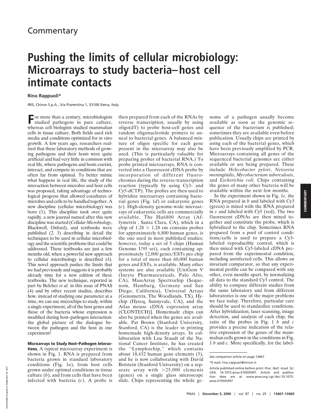 Pushing the Limits of Cellular Microbiology: Microarrays to Study Bacteria–Host Cell Intimate Contacts