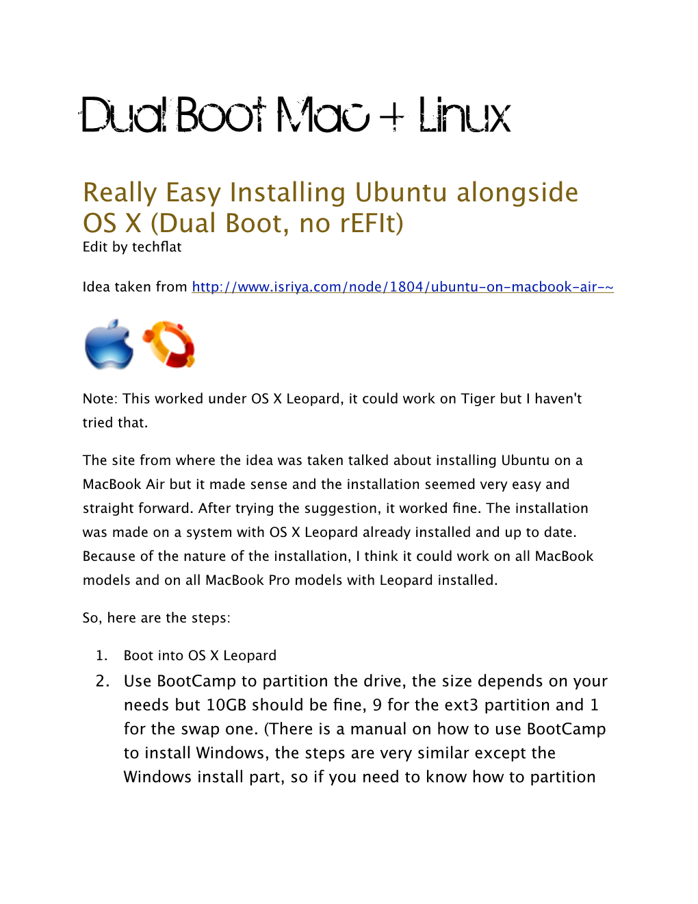 Mac Ubuntu Dual Boot