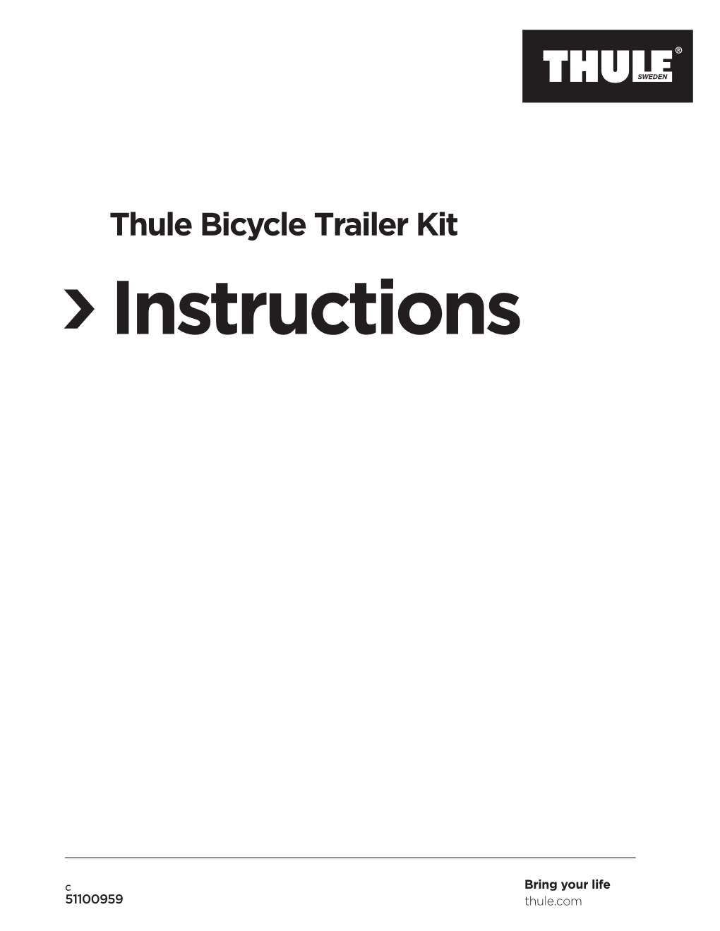 Thule Bicycle Trailer Kit Instructions