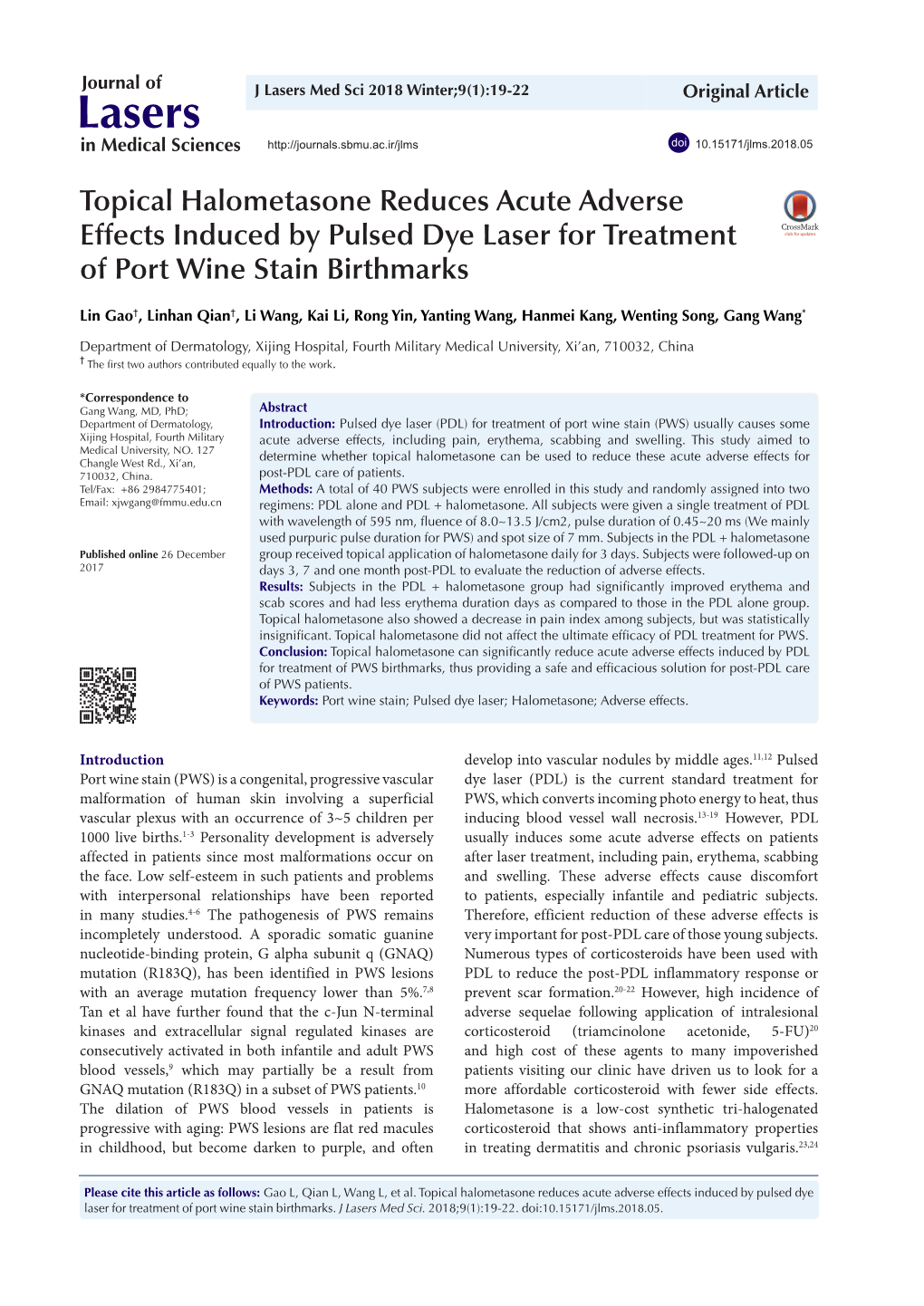 Topical Halometasone Reduces Acute Adverse Effects Induced by Pulsed Dye Laser for Treatment of Port Wine Stain Birthmarks