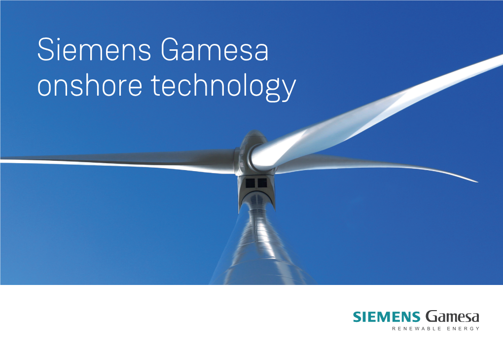 Siemens Gamesa Onshore Product Portfolio