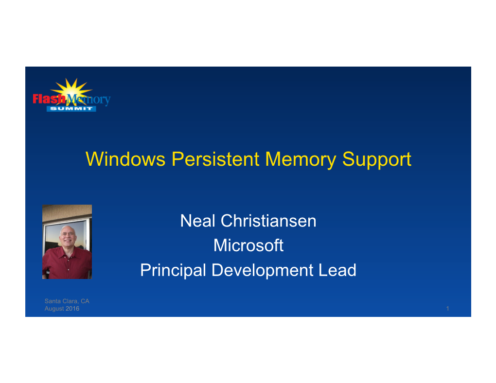 Windows Persistent Memory Support