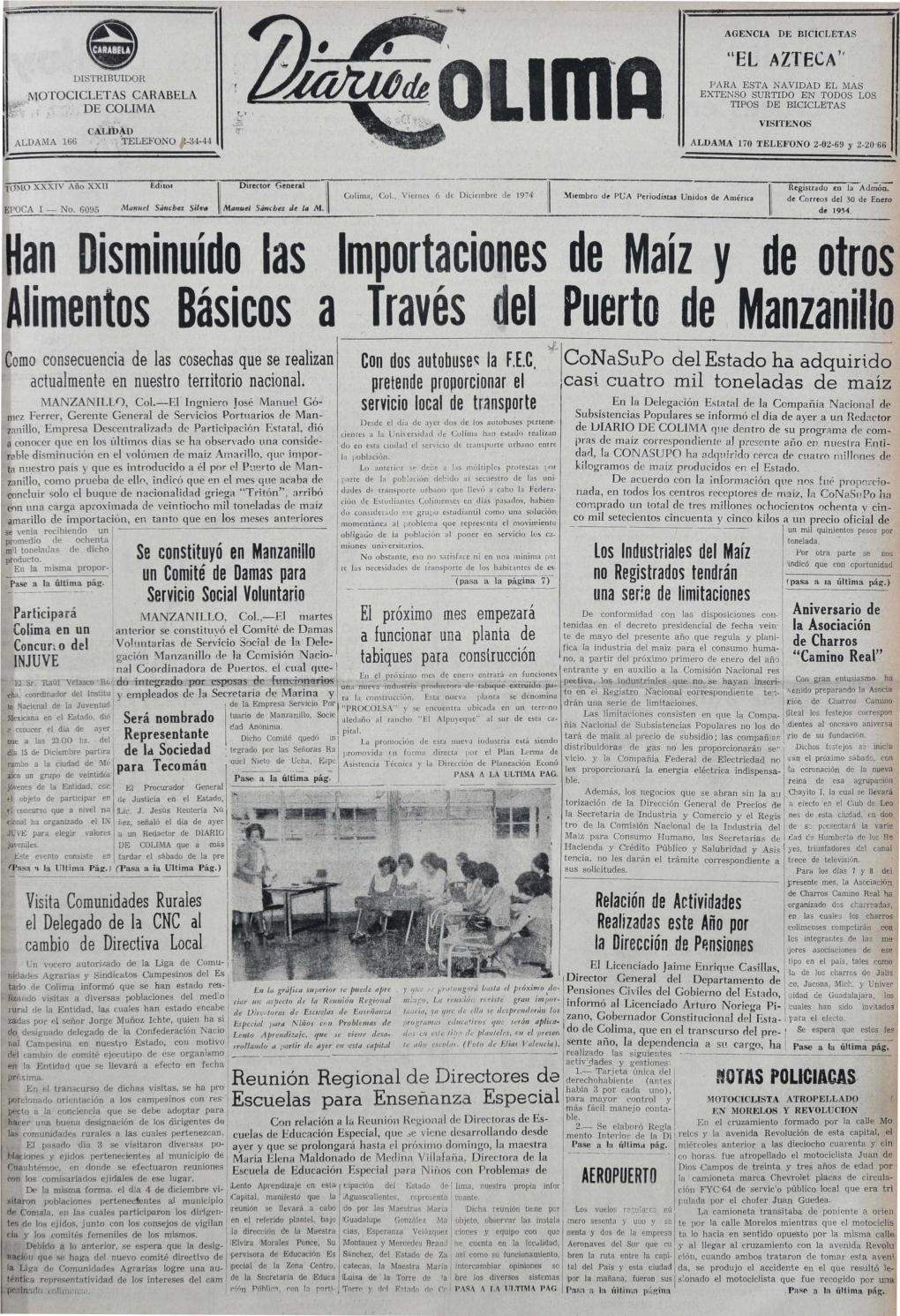 Van Disminuido Las Importaciones De Maiz Y De Otros Alimentos Basicos a Traves Del Puerto De Manzanillo