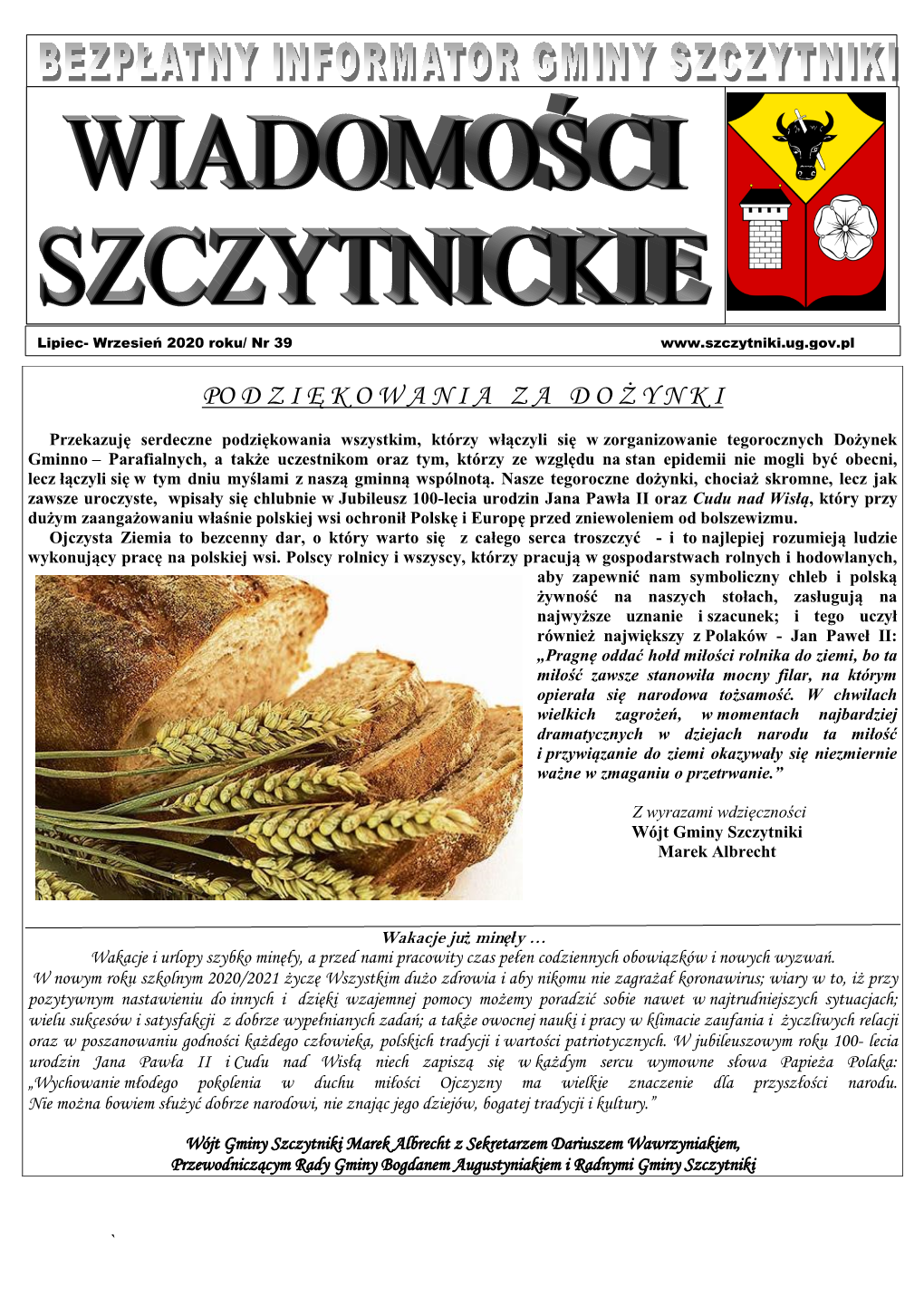 Wiadomości Szczytnickie Nr 39/2020