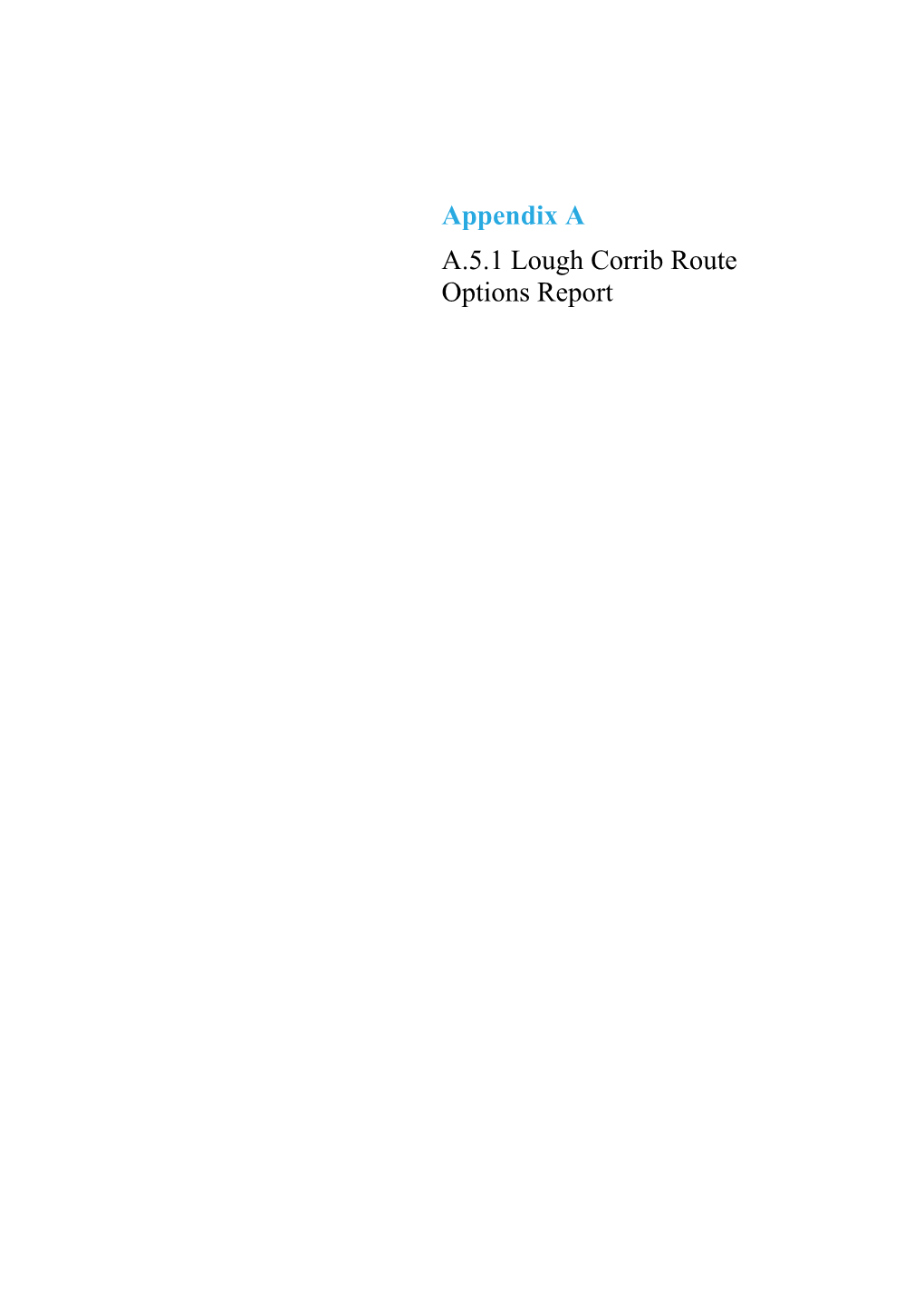 A.5.1 Lough Corrib Route Options Report