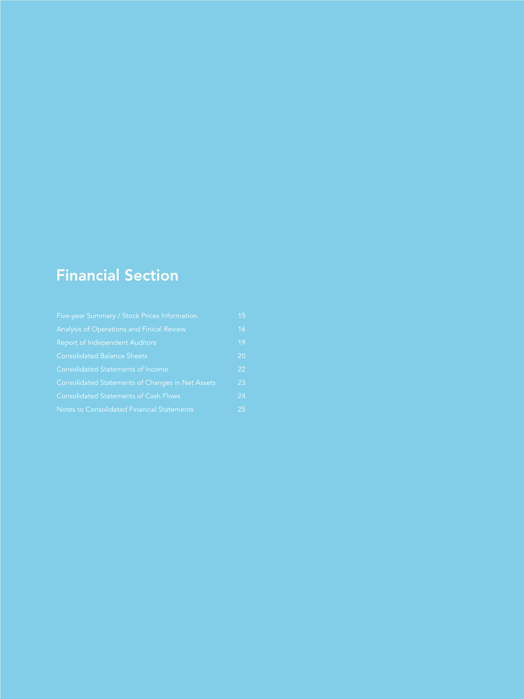 Financial Section