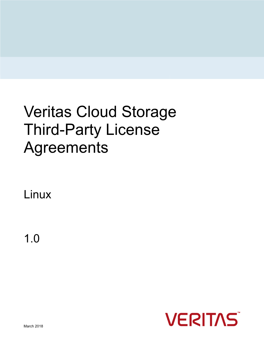 Veritas Cloud Storage Third-Party License Agreements : Linux