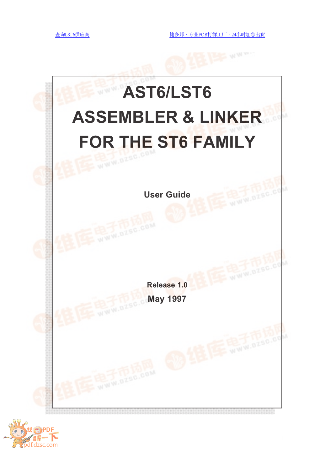 Ast6/Lst6 Assembler & Linker for the St6 Family