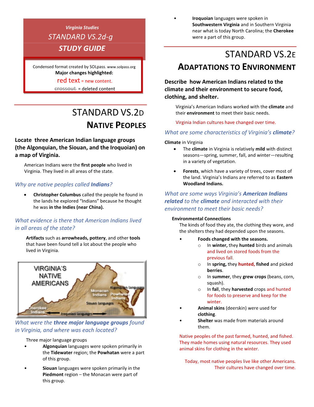 Standardvs.2E Adaptations to Environment