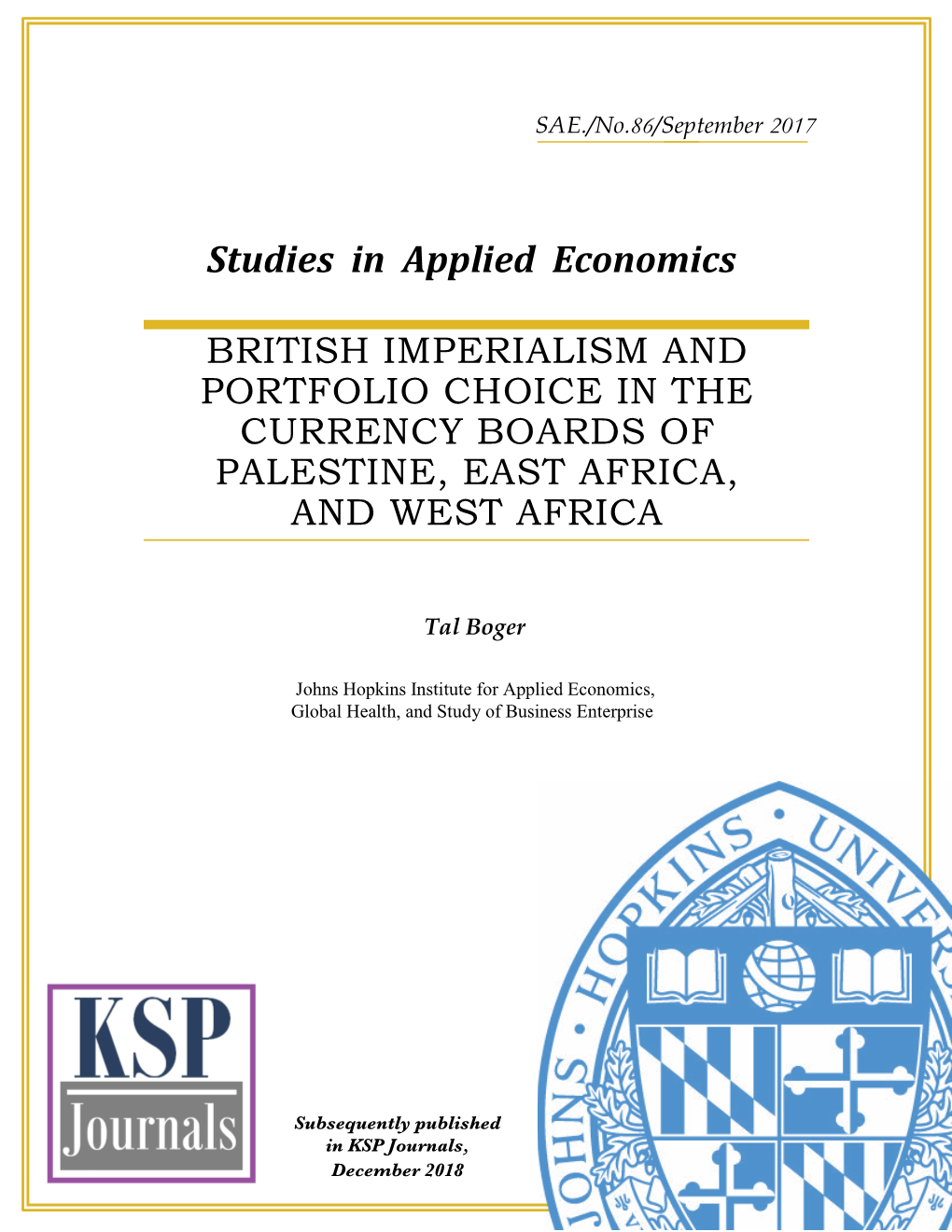 Studies in Applied Economics