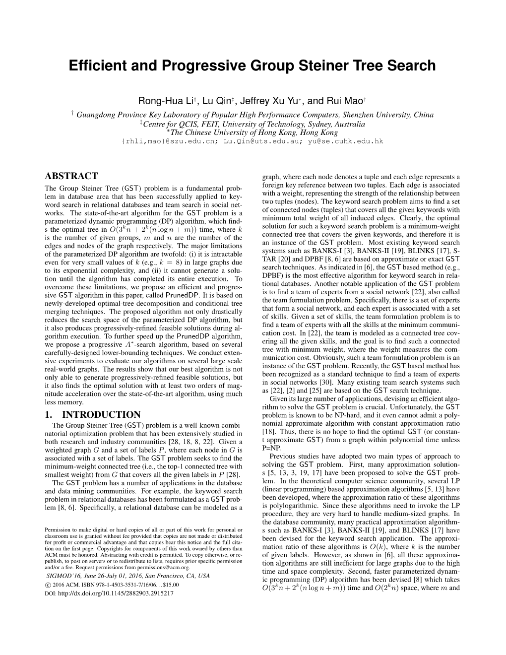 Efficient and Progressive Group Steiner Tree Search