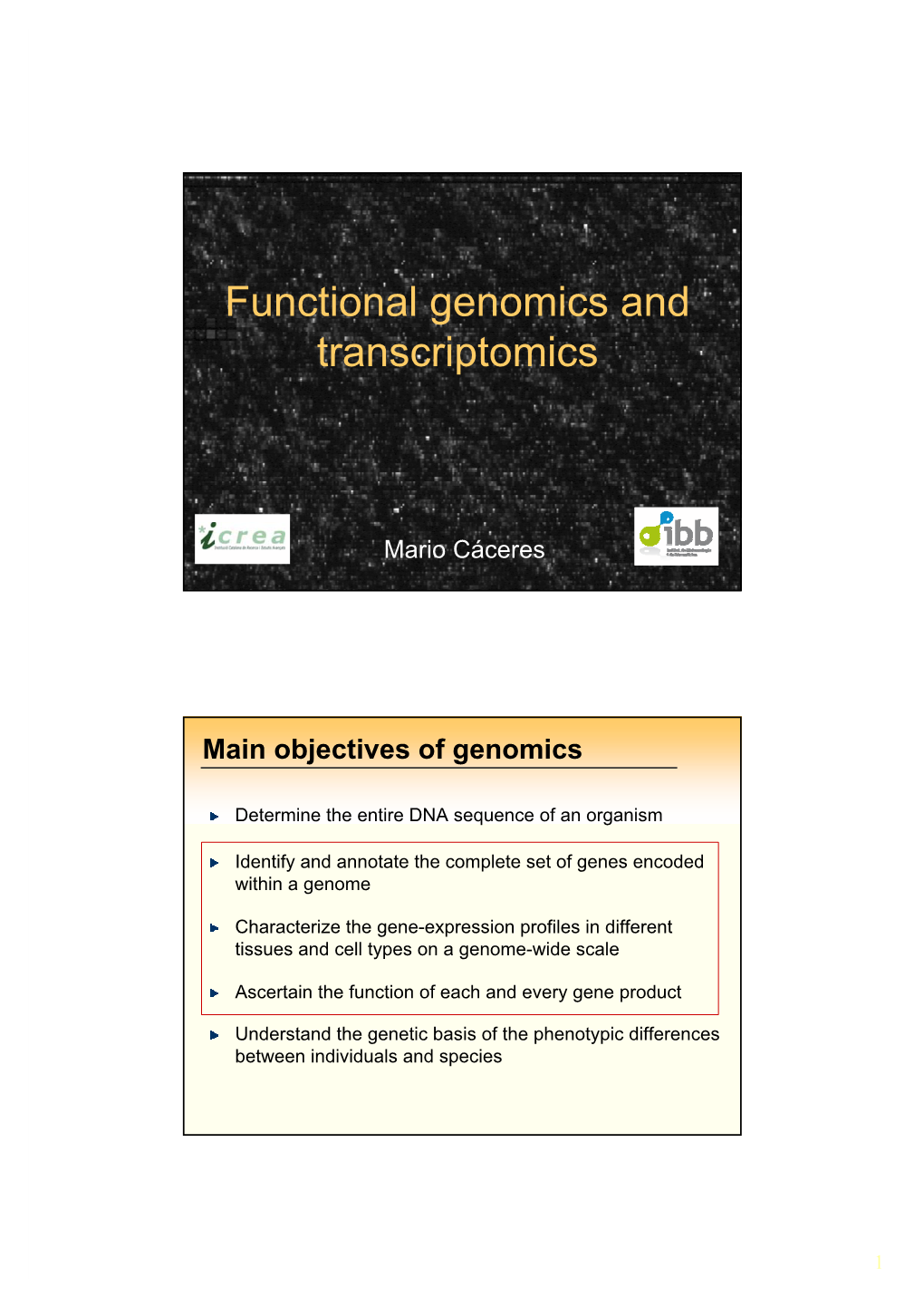 Functional Genomics and Transcriptomics