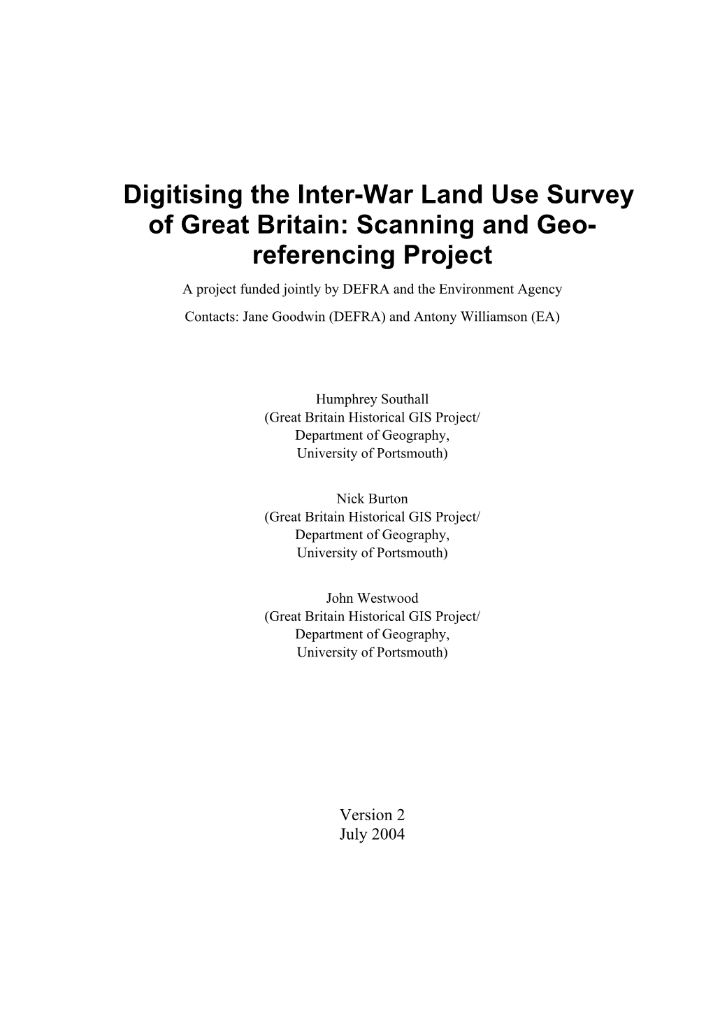 Digitising the Inter-War Land Use Survey of Great Britain: Scanning