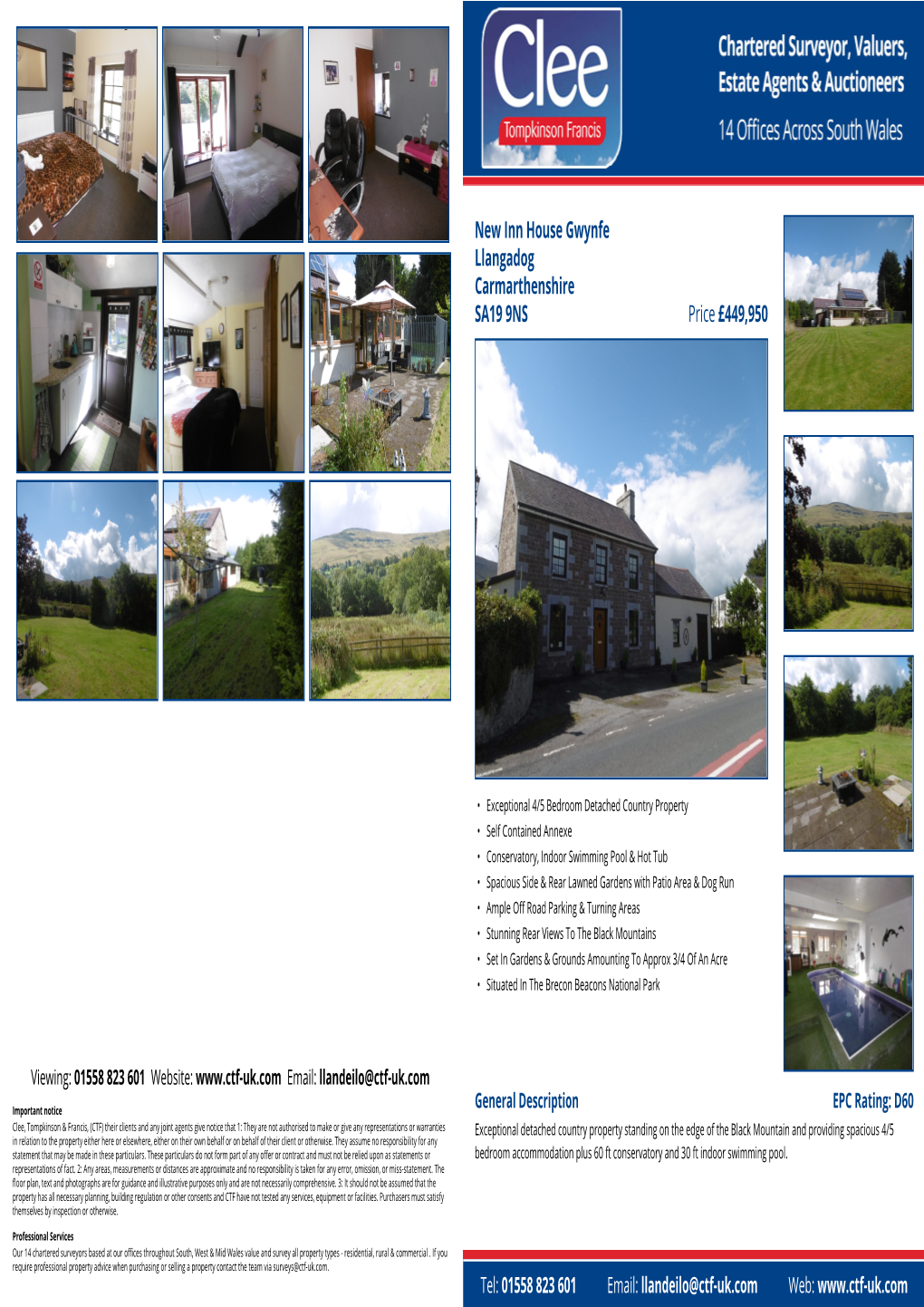 New Inn House Gwynfe Llangadog Carmarthenshire Price £449,950