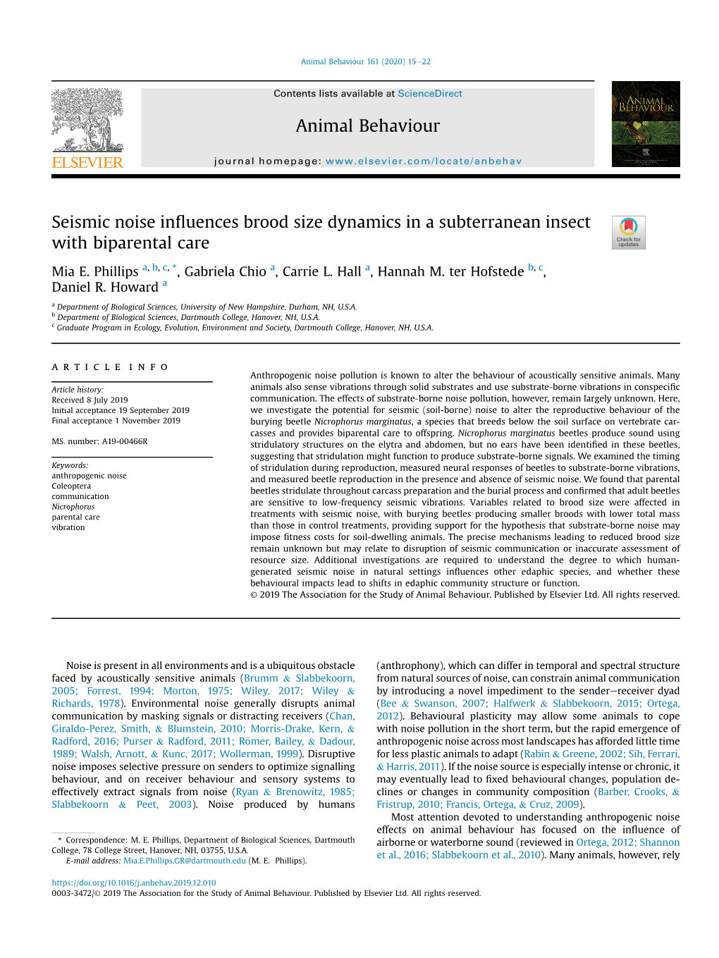 Seismic Noise Influences Brood Size Dynamics in a Subterranean Insect