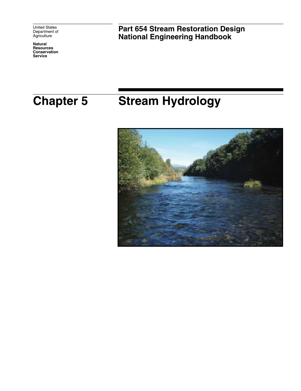 Chapter 5--Stream Hydrology