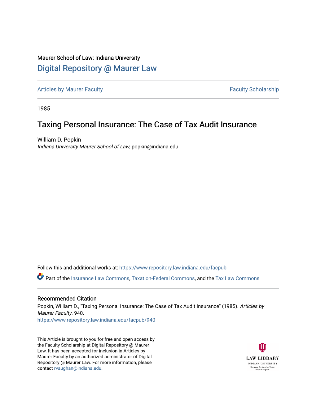 The Case of Tax Audit Insurance