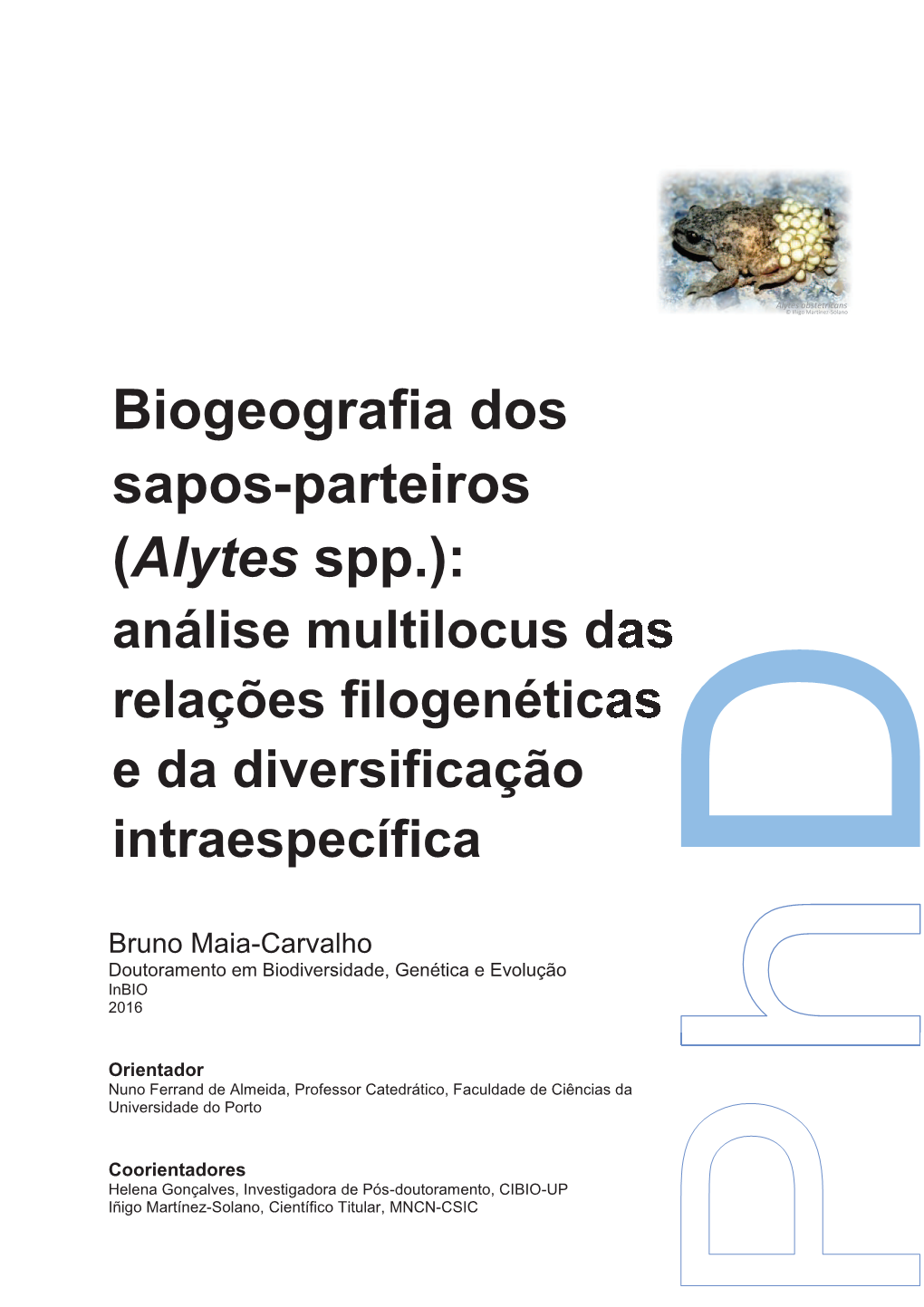 Biogeografia Dos Sapos-Parteiros (Alytes Spp.)