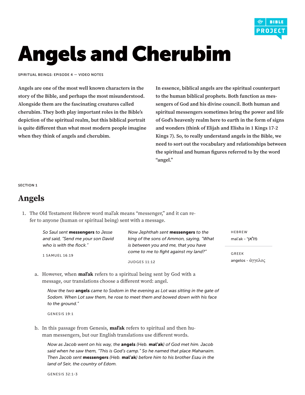 Angels and Cherubim