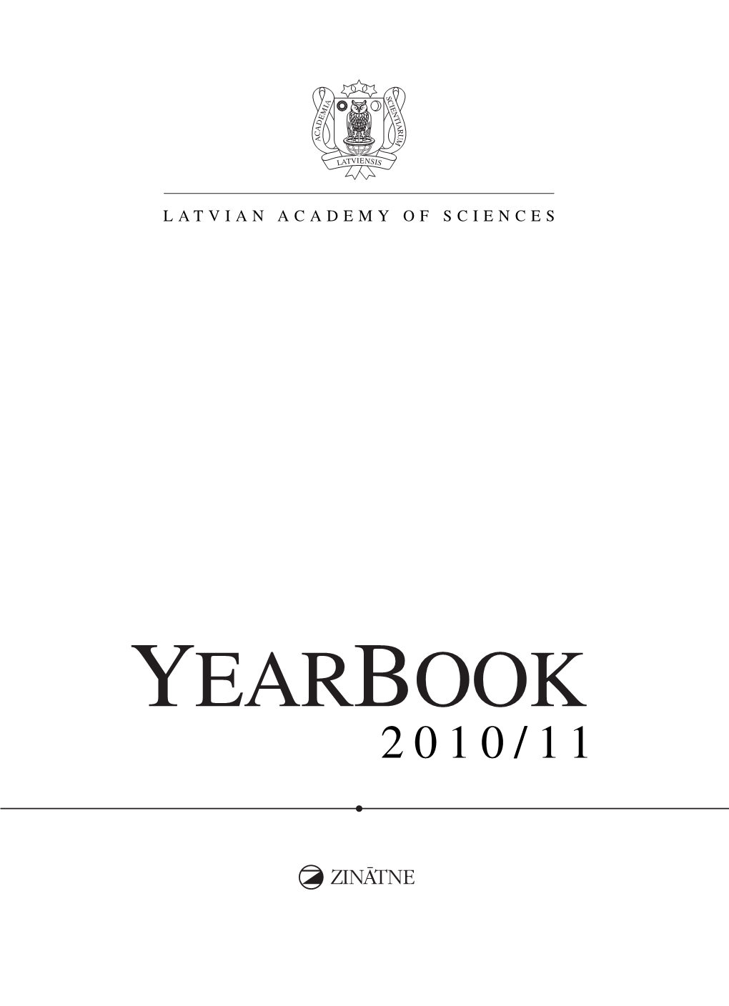 Latvian Acadsemy of Sciences, Year Book 2010/2011