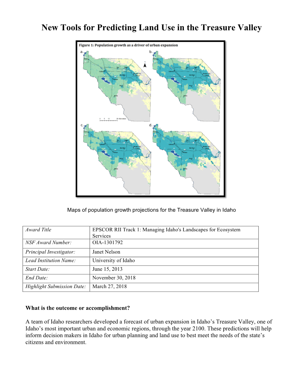 Treasure Valley Land Use Predictions