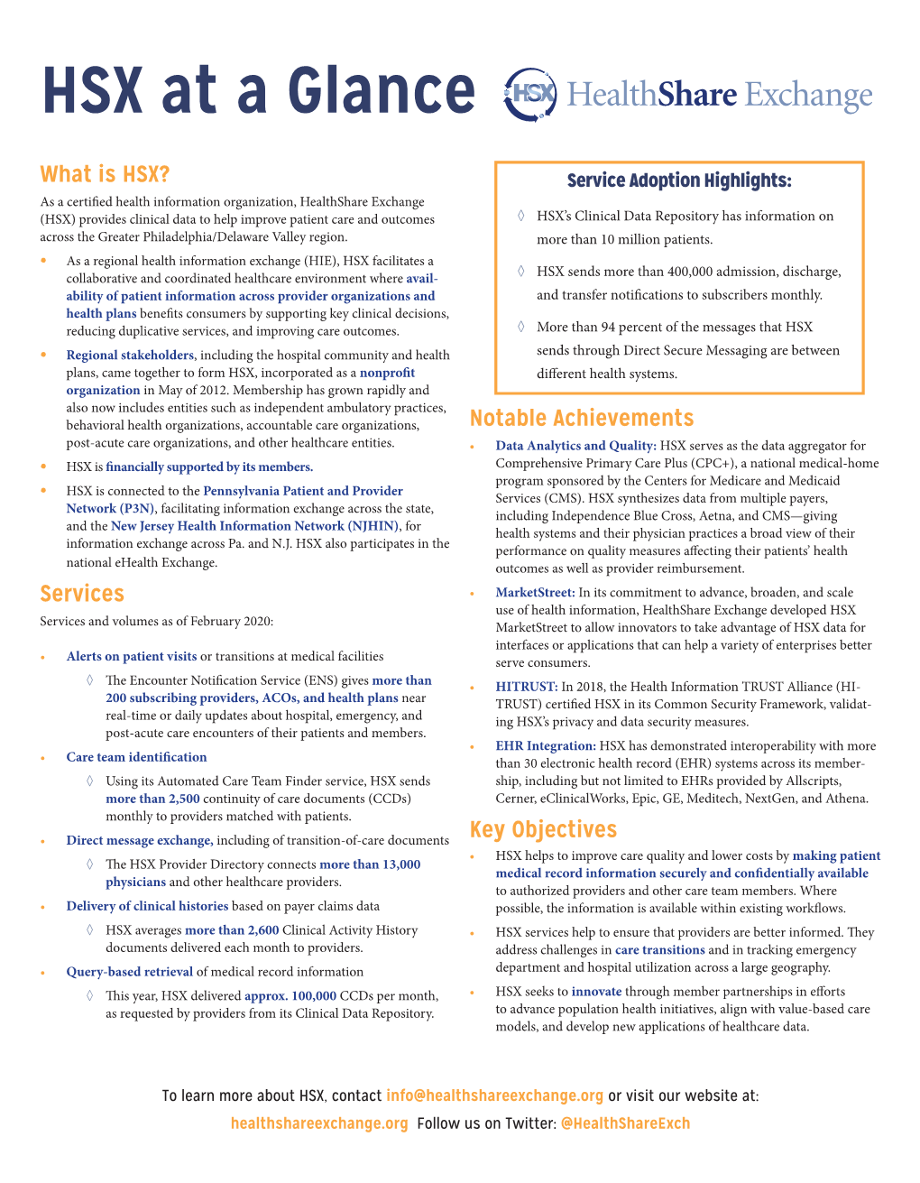 HSX at a Glance