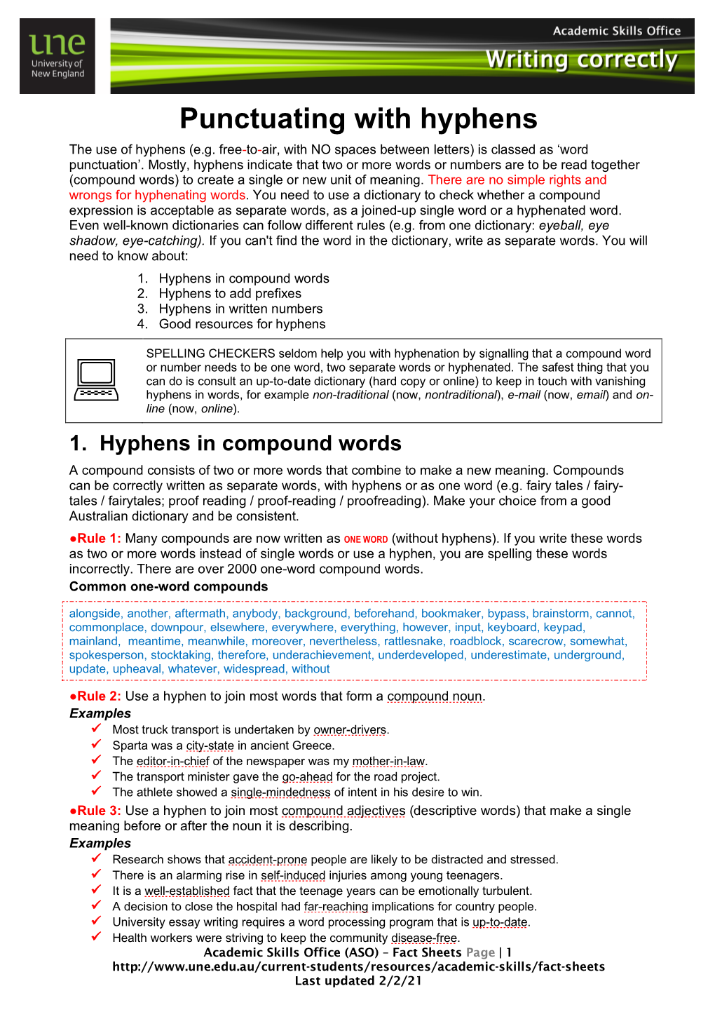 Punctuating with Hyphens the Use of Hyphens (E.G