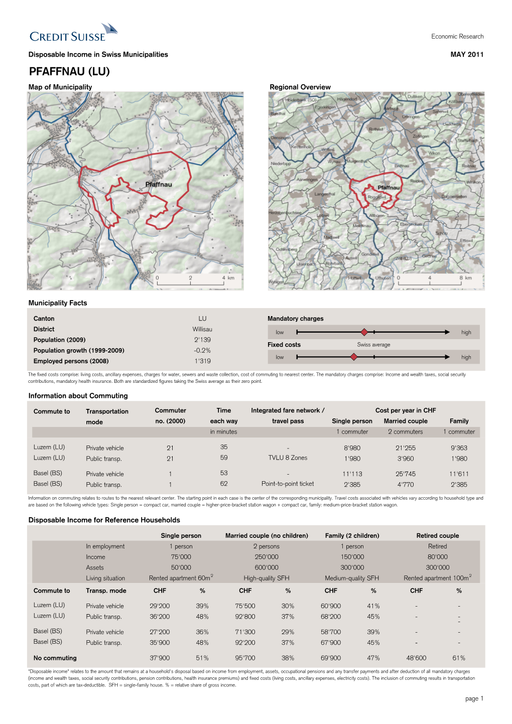 PFAFFNAU (LU) Map of Municipality Regional Overview