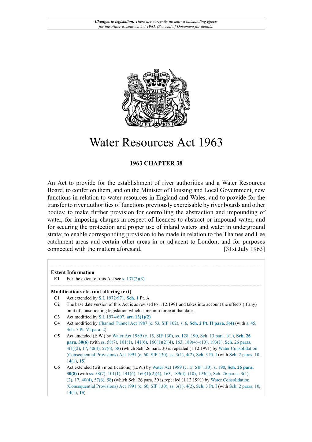 Water Resources Act 1963